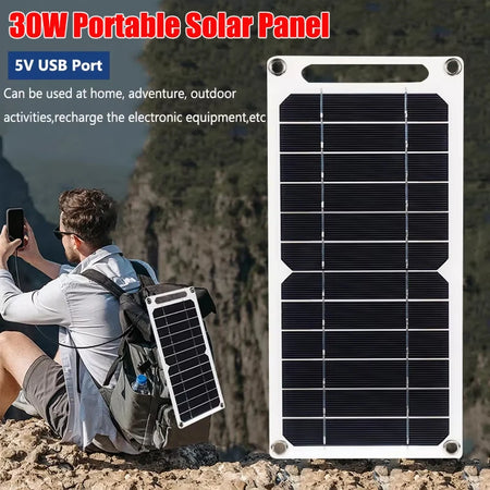 30W Portable Solar Panel &ndash; Waterproof USB Charging Outdoors