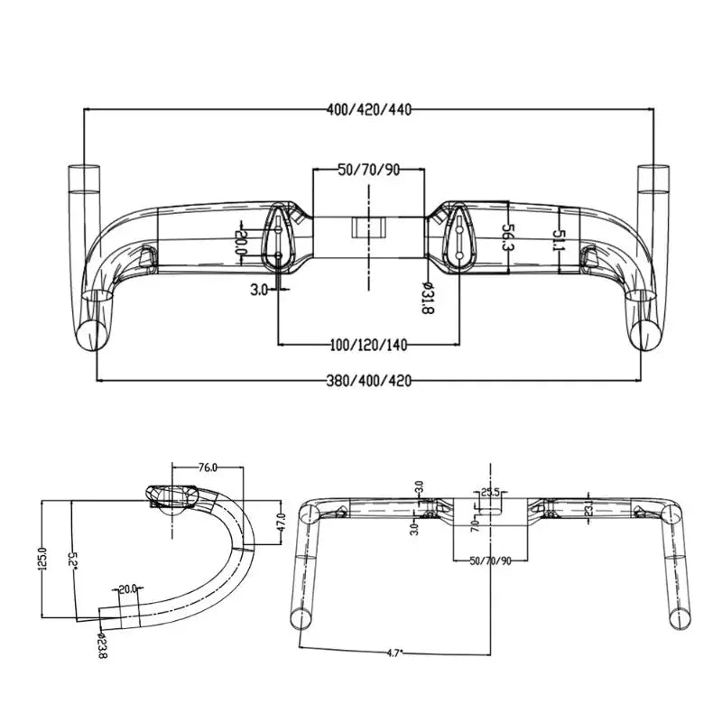 BALUGOE Fully Internal Wiring Road Bike Handlebar Carbon Professional Ironman Triathlon TT Rest Handlebar Bicycle Handle Bar by InterCyprus Trading Ltd