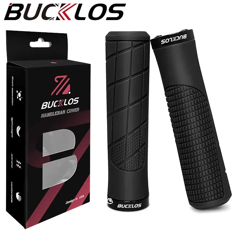 BUCKLOS Lockable Shock-Absorbing Bicycle Handlebar Grips Conventional-Black