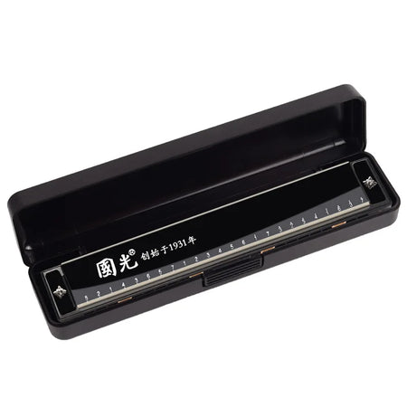 Guoguang Tremolo 24 Hole Harmonica Key C &ndash; With Case black