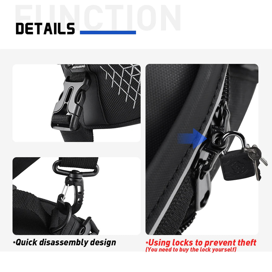 Borsa posteriore per moto BMW, Yamaha, Honda, Suzuki con tracolla, bagaglio posteriore in nylon per sedile