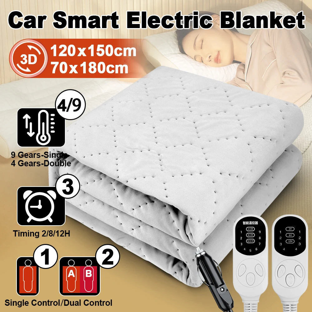 Car Electric Blanket &ndash; 12V Plush Warmer For Travel Comfort 12V Electric Blanket / 120X150cm