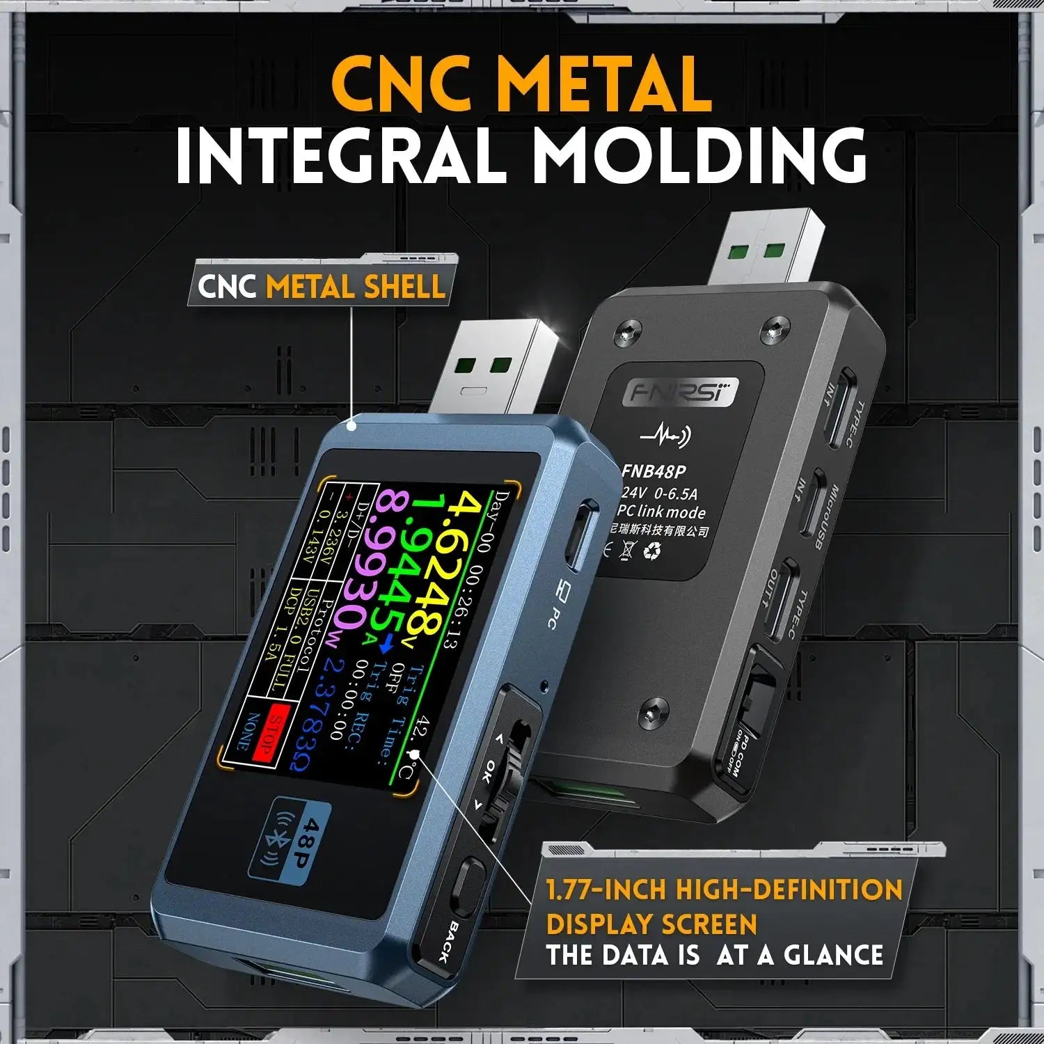 FNB48P USB Tester Voltmeter Ammeter Type C Fast Charge