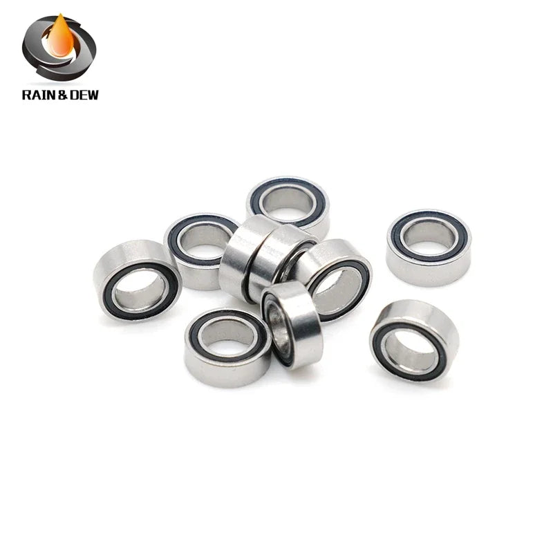 10pcs ABEC-7 Stainless Steel Bearings for Fishing Reels - SMR74-2RS 4x7x2.5mm