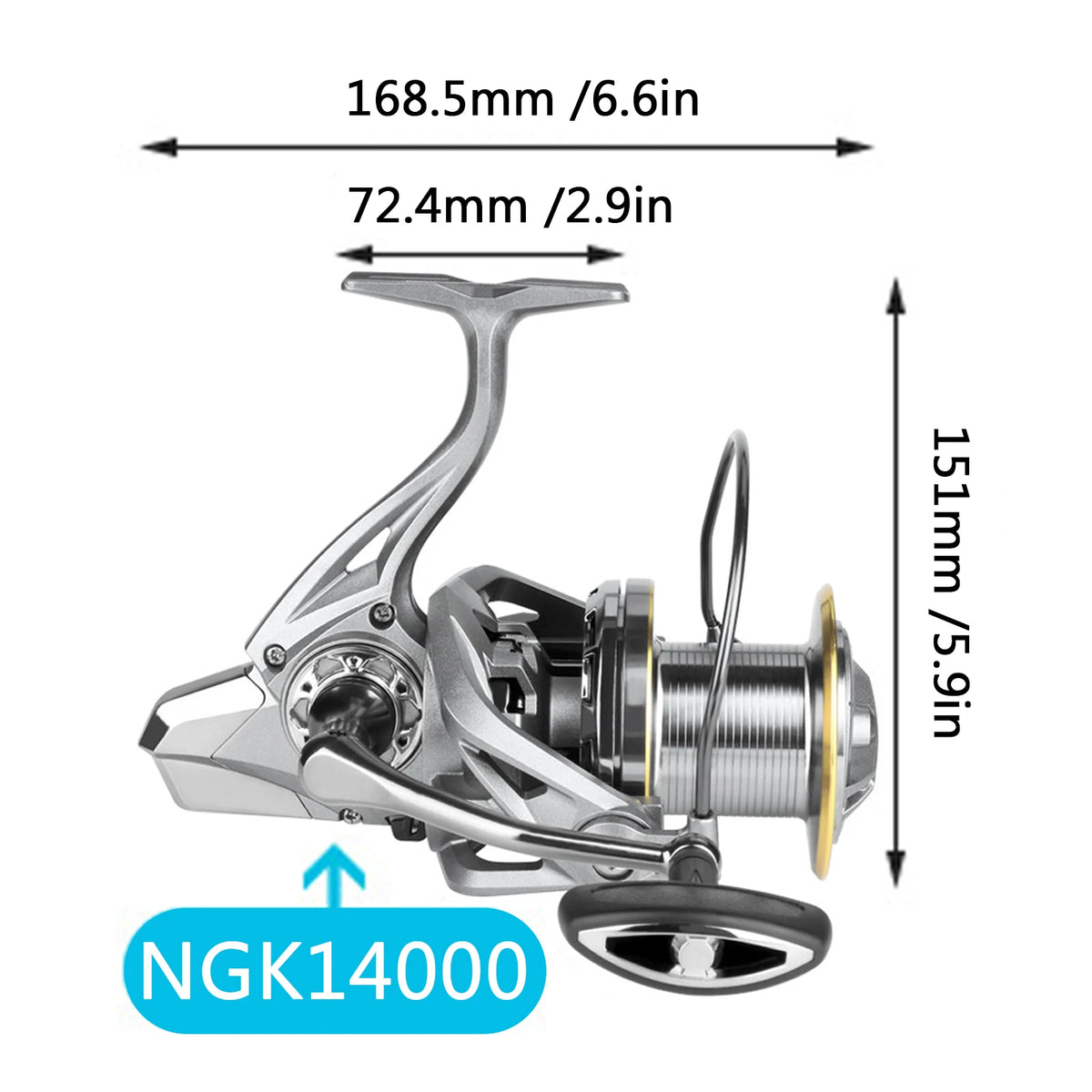 6+1 Ball Bearings Reel &ndash; High Speed 4.8:1 Gear Ratio Carp NGK 14000