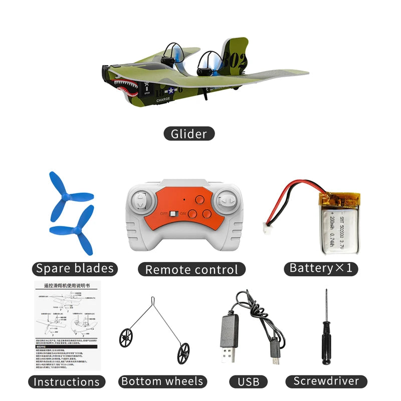 MX208K Remote Control Stunt Plane with Lights - Perfect for Indoor and Outdoor Fun PLANE 1B