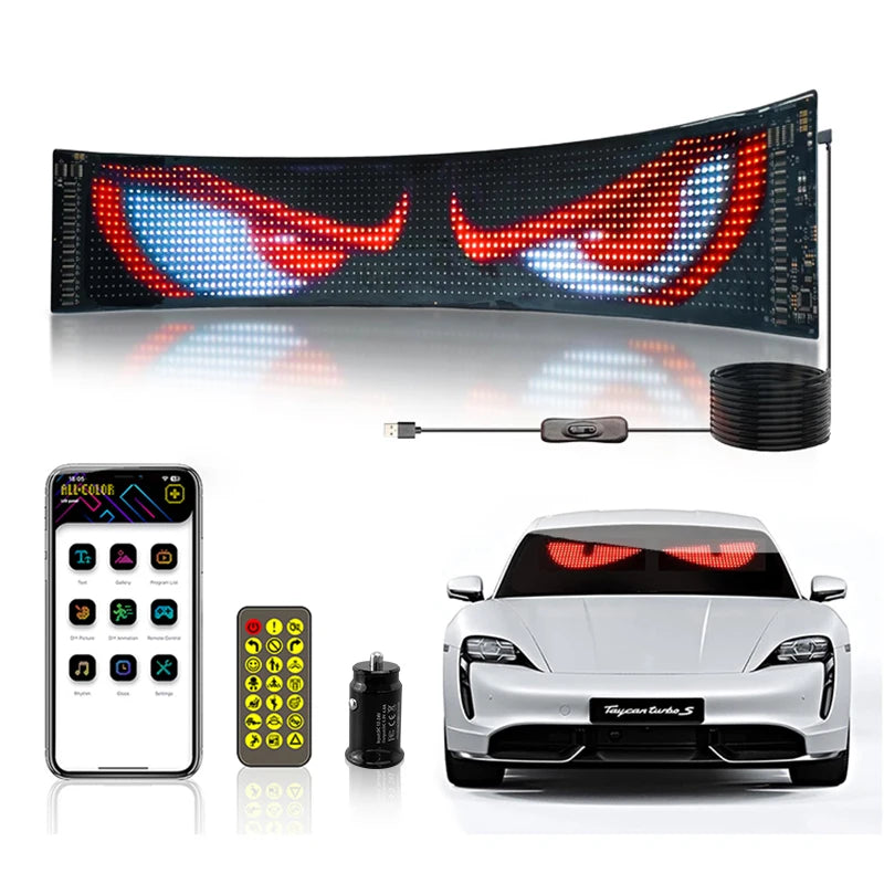 LED Car Sign DIY Matrix Panel Flexible Screen App Control