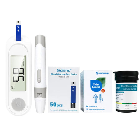 AJC Blood Glucose Meter Diabetes Kit - 5S Fast Result White