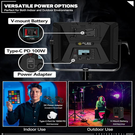 IFOOTAGE PL1 80C RGBW LED Video Light &ndash; 7200 Lux At 1m