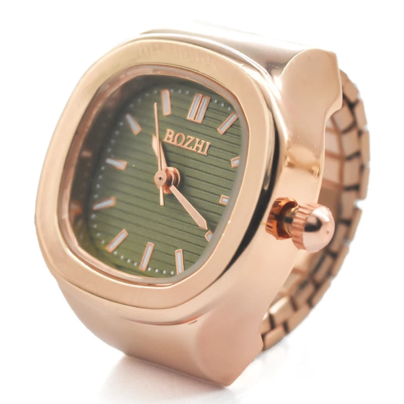 Ring Quartz Watch &ndash; Elegant Design for Couples rose-green