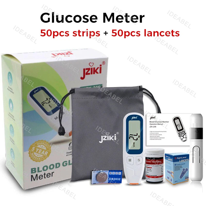 IDEABEL Blood Glucose Meter Glucometer &ndash; With 50 Strips 1 Set