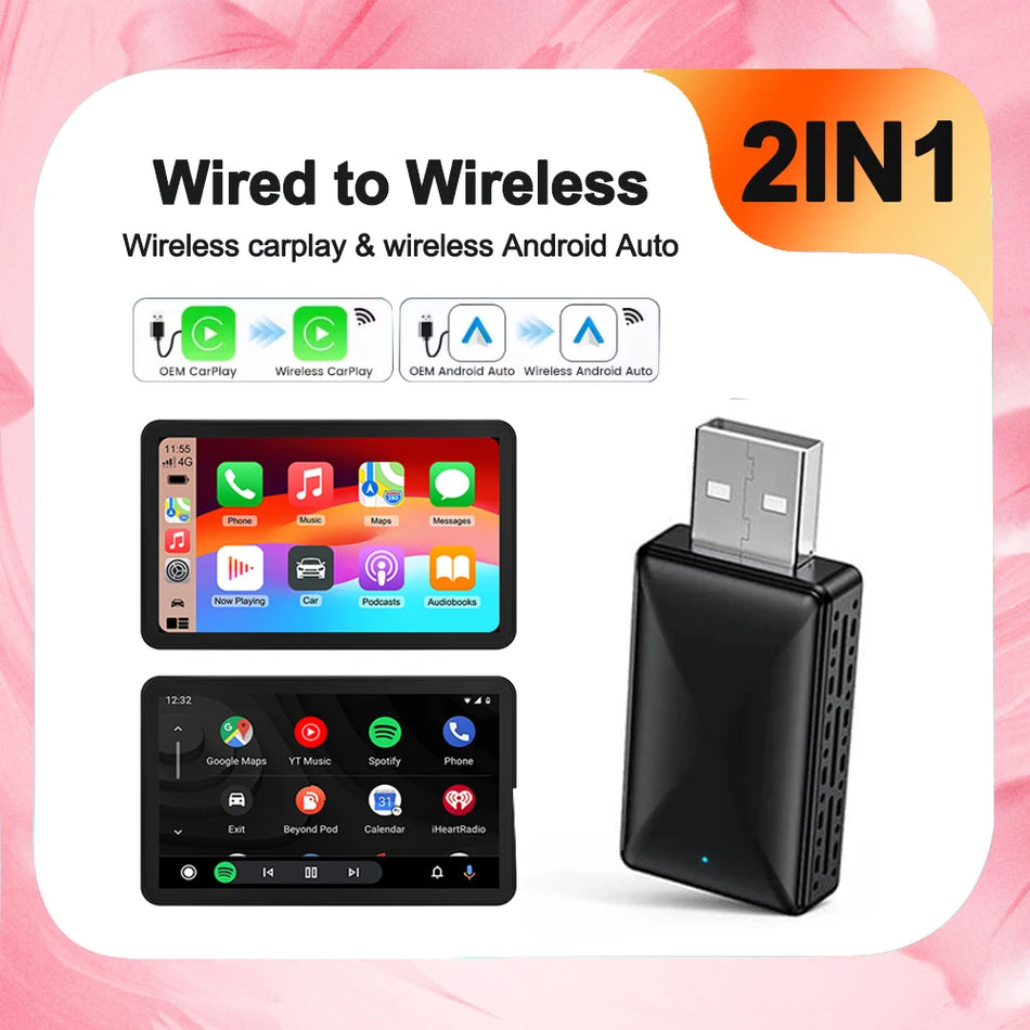 Wireless CarPlay and Android Auto Adapter for Kia, VW, Hyundai, Audi, MG, Jeep