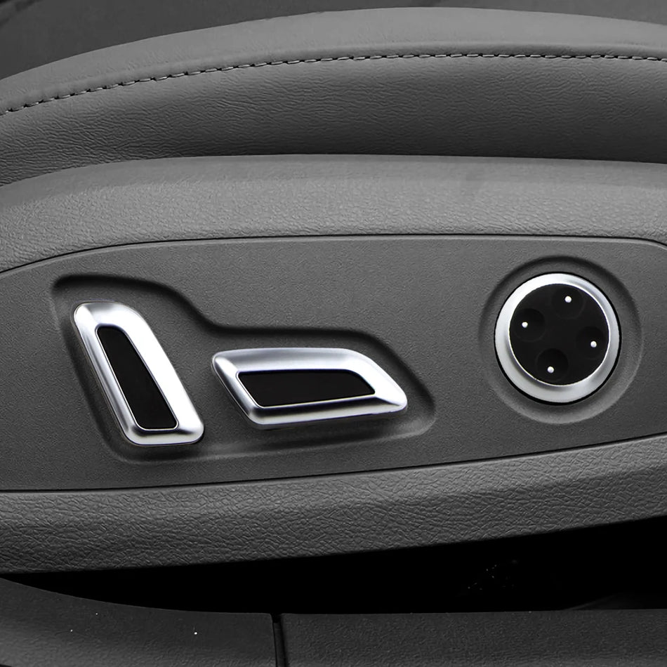 Audi A4 B9, A5 B9, Q7 4M Cubierta del botón de ajuste del asiento Interruptor Perilla Recorte ABS 6 piezas