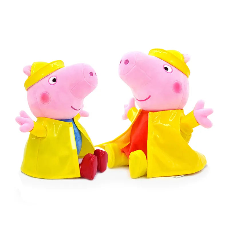 Peppa Pig Peggy Stuffed Plush Doll Raincoat Coat Theme Series Simulation Model Peggy George Character Doll Children Holiday Gift
