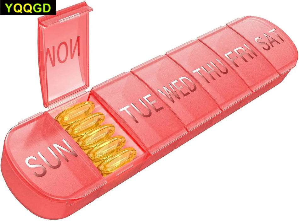 Large 7-Day Pill Organizer Box for Vitamins, Supplements, Fish Oil - Travel-Friendly Weekly Medicine Case