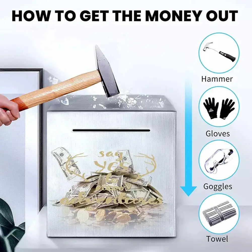 Stainless Steel Piggy Bank &ndash; Large Capacity Coin Saver