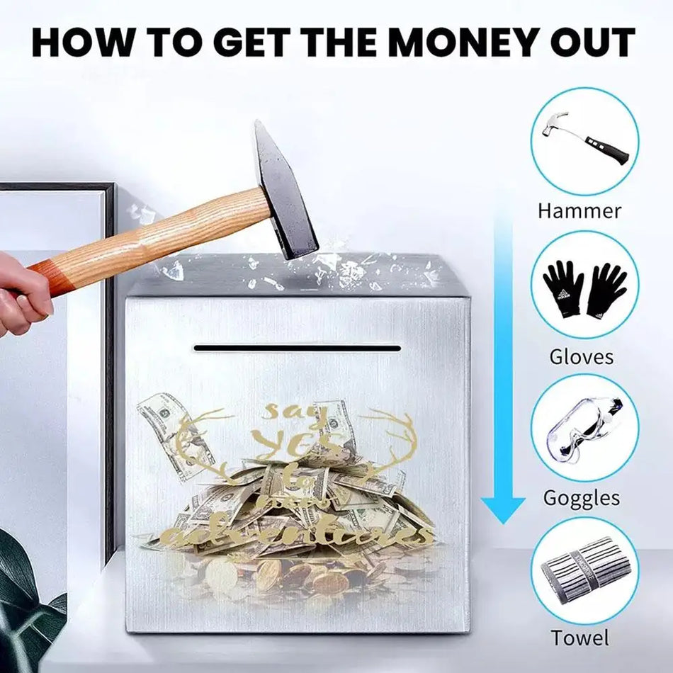 Stainless Steel Piggy Bank &ndash; Large Capacity Coin Saver