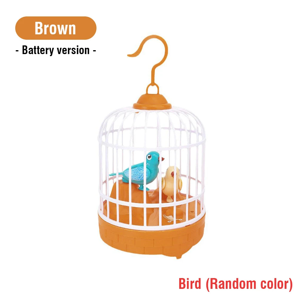 Funny Electric Voice Controlled Bird &ndash; Interactive Sound and Light Simulation Brown Battery