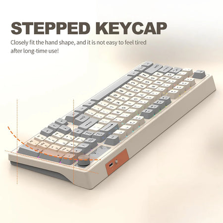 Kebidumei Dual Bluetooth Mechanical Keyboard &ndash; Dual Wireless