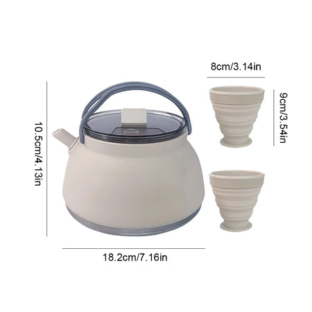1.5L Outdoor Folding Silicone Kettle - Portable &amp; Collapsible for Travel