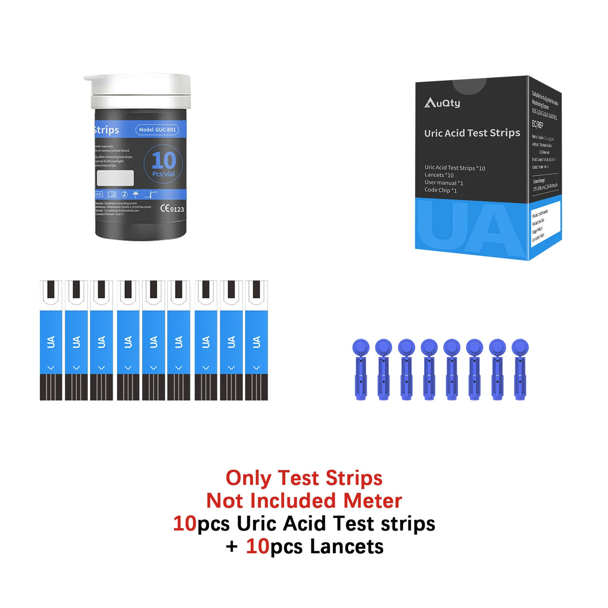 GUC 3in1 Multifunction Glucometer Kit &ndash; Comprehensive Health Monitoring 10UA Strip-No Meter