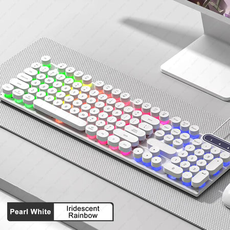 UnyFunn Wired 104 Keys Gaming Keyboard - Color Backlit Basic White