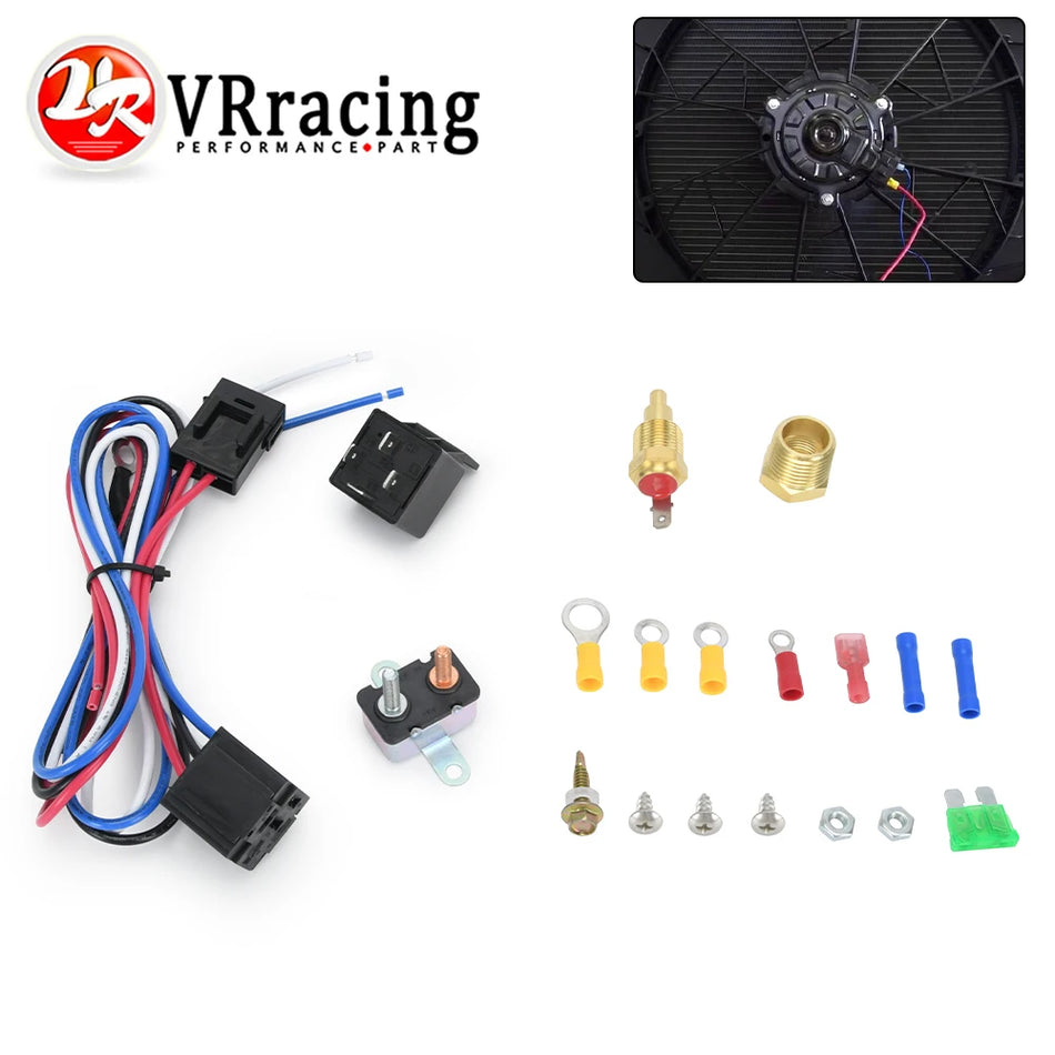 175-185 Grādu Automobiļa Dzesēšanas Ventilatora Termostata Komplekts 12V Sensora Releja Vads