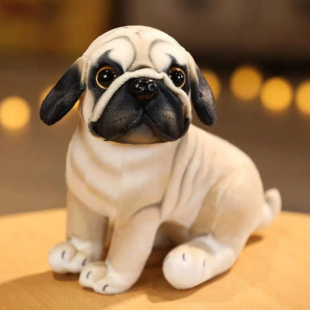 Lifelike 20cm Standing Pug Miguel Bulldog Plush Toy 1 sit / about 20cm (7.87in)