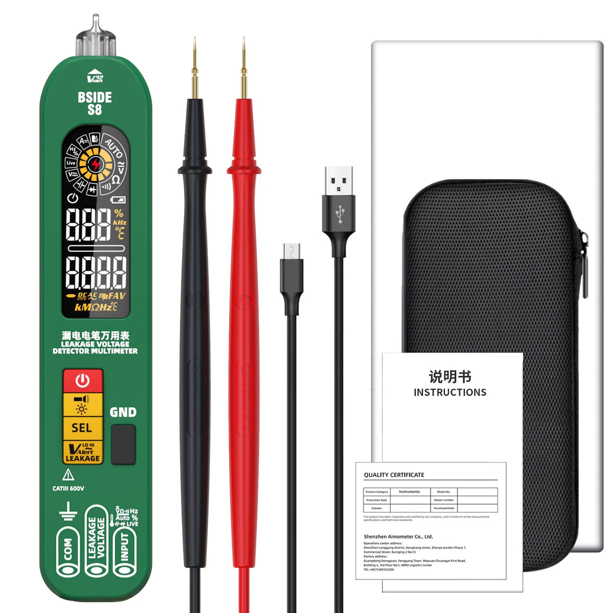 BSIDE Voltage Tester Smart Multimeter &ndash; Non Contact BSIDE S8 / CHINA