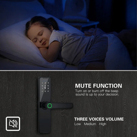 PHIPULO Tuya WiFi Smart Lock with Fingerprint and Remote Unlocking