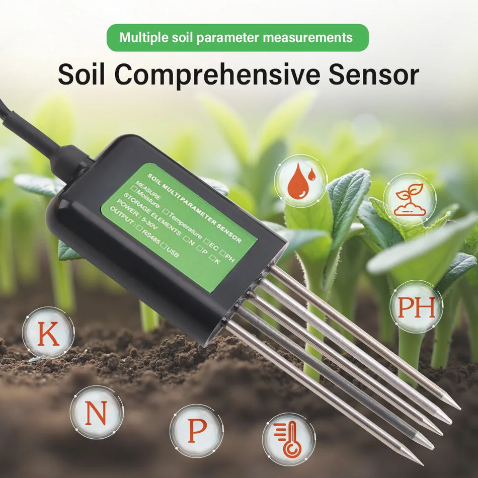 Yieryi Smart Soil Sensor 5-in-1 Με Υγρασία, pH, Θερμοκρασία, EC, NPK