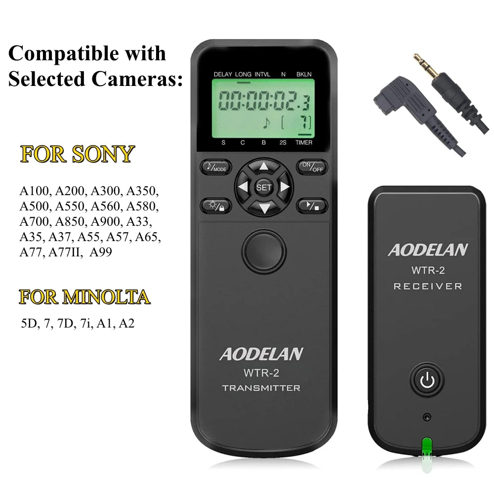 AODELAN WTR-2 Wireless Timer Lapse Intervalometer Remote Control for Multi-Brand Cameras S6 for sony / China