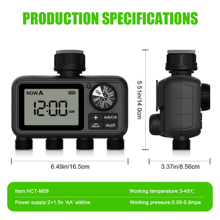 Eshico HCT-M09 &ndash; 4 Zone Smart Irrigation Timer System