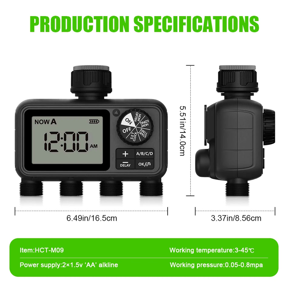 Eshico HCT-M09 &ndash; 4 Zone Smart Irrigation Timer System