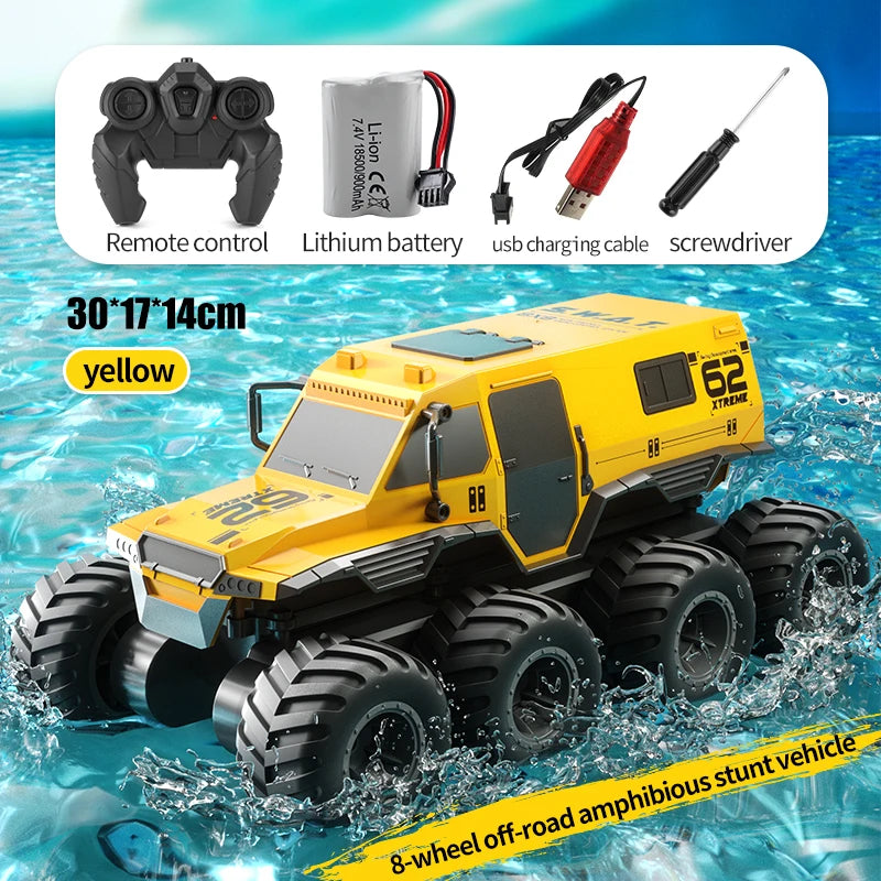 JJRC Q137 8WD Amphibious Stunt Remote Control Car Q137 Yellow 1B