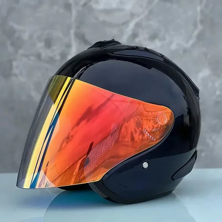 2024 Ram4 Dark Blue Open Face Motorcycle Helmet for Men and Women
