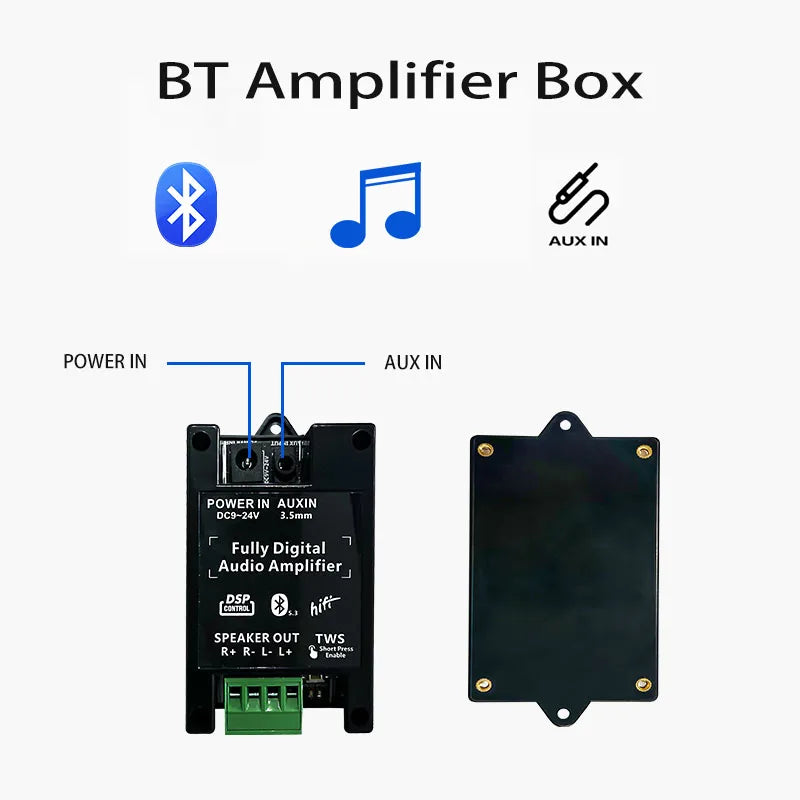 Bluetooth Audio Amplifier Module With TWS Stereo And AUX For Passive Speakers