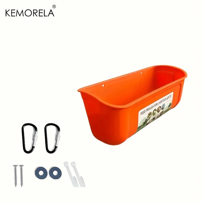 KEMORELA Large Hanging Chicken Feeder &ndash; Mess-Free Design Orange