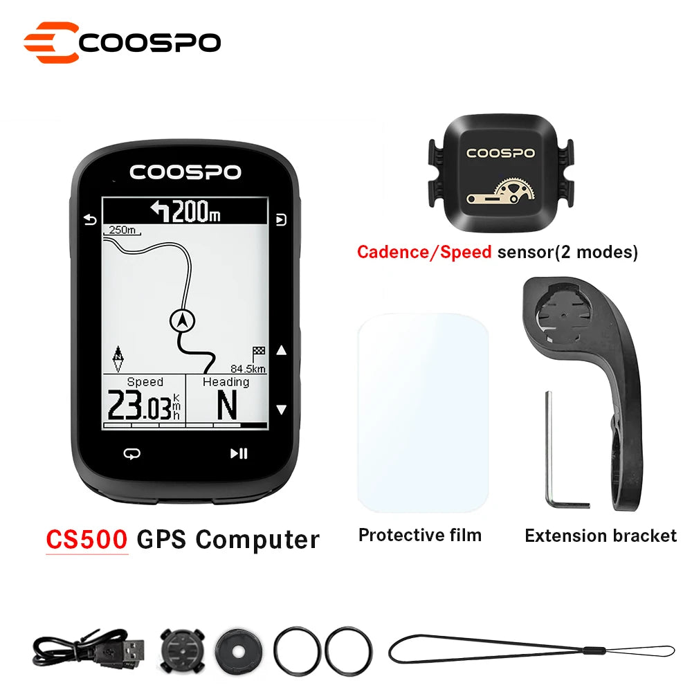 COOSPO CS500 Bike Computer &ndash; Bluetooth Enabled GPS Navigation CS500 BK467 / CHINA