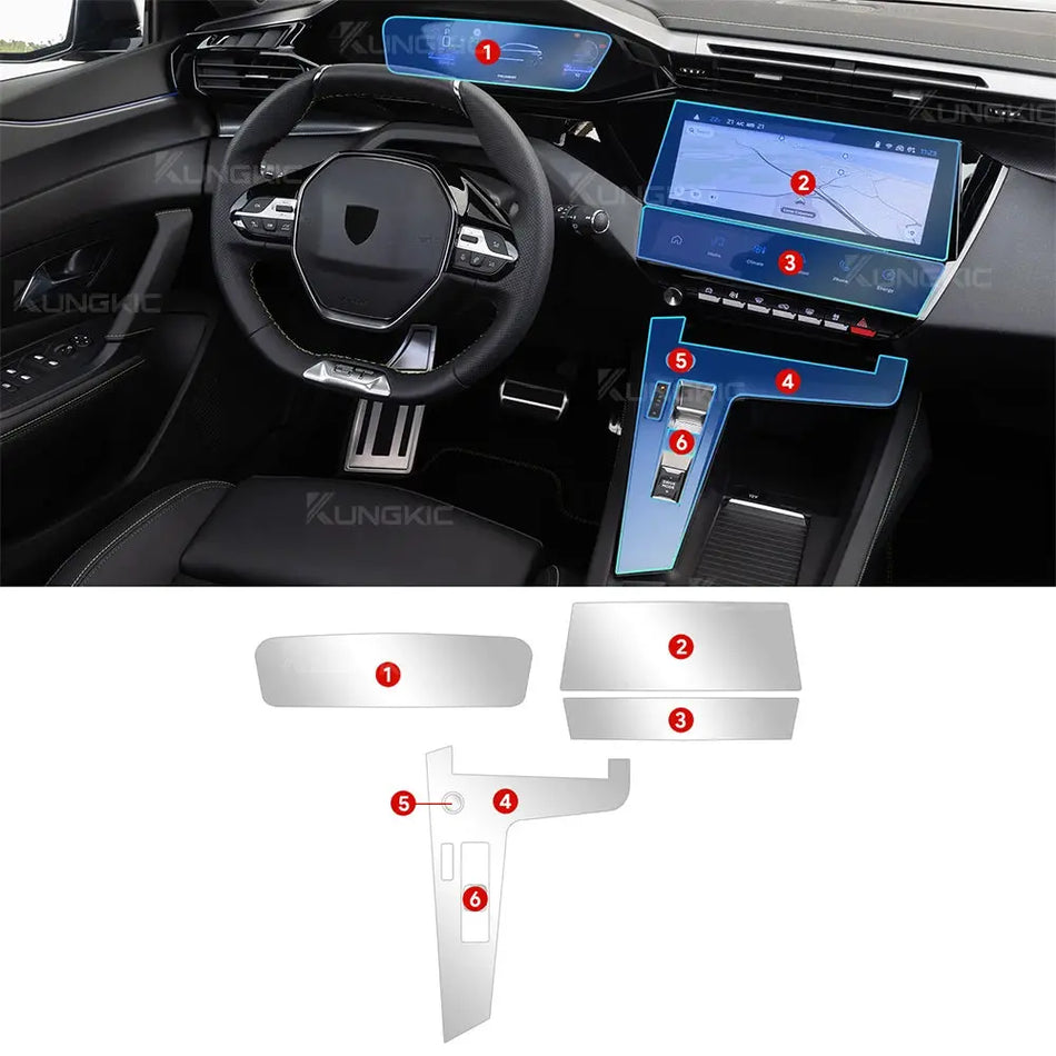 Beschermfolie voor het interieur van Peugeot 408 2023-2025, TPU-beschermers