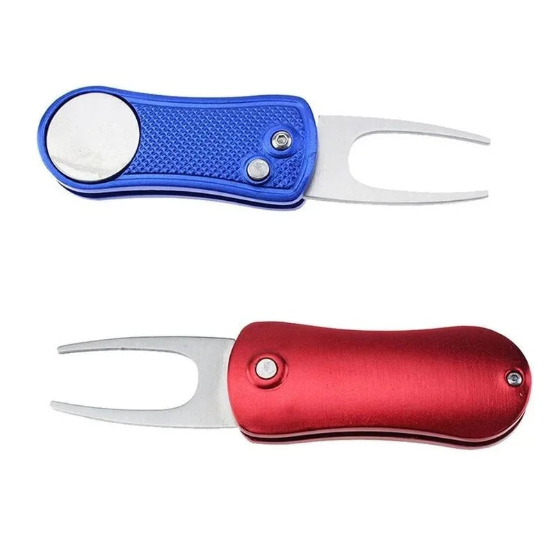 Rostfritt stål golf vikbar spänne fjäder bollgaffel grön