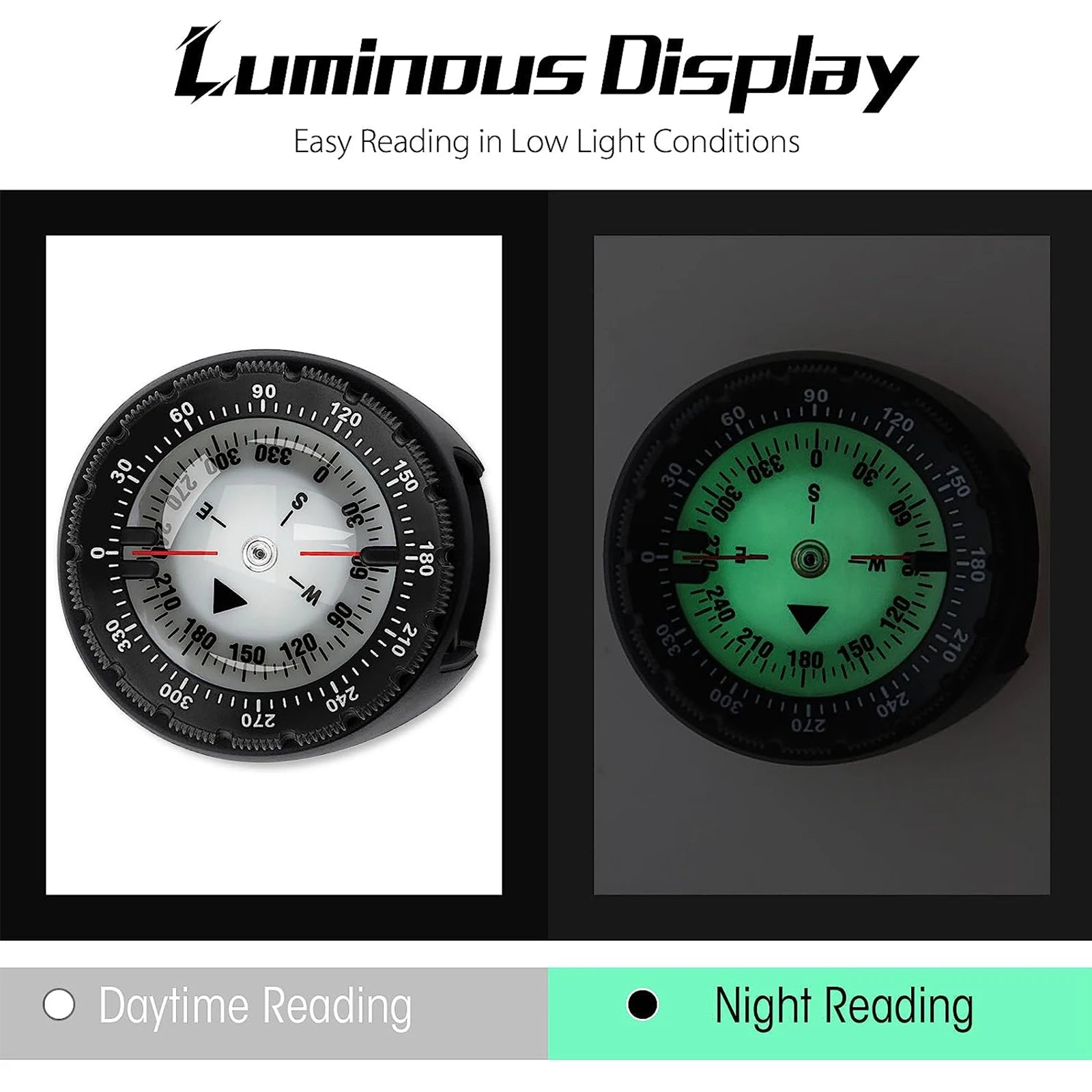 Professional Digital Diving Compass - 50m Waterproof &amp; Luminous