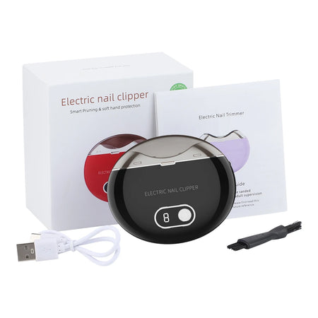 Electric Nail Clipper Cutter With Led Light 2in1 &ndash; Low Noise Type E-Black