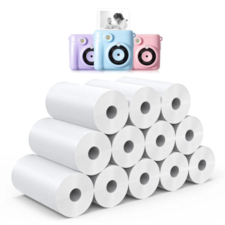 QKX Instant Print Camera Refills - 6 Rolls BPA Free Thermal Photo Paper 57 x 30 mm 12 Rolls White