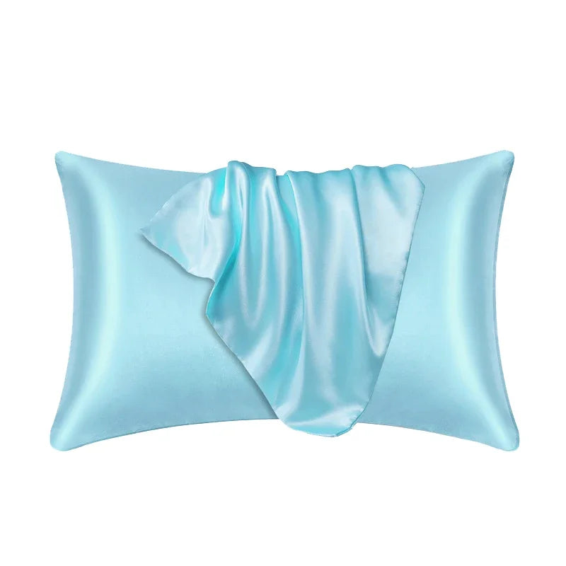 100% Silk Pillowcase by NoEnName_Null &ndash; Promotes Healthier Hair and Skin sky blue / 51cmx76cm