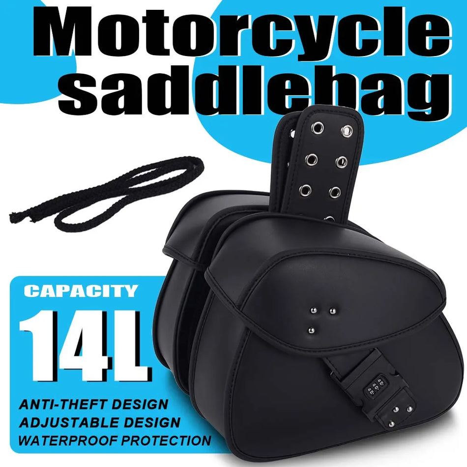 Satteltaschen PU-Leder Werkzeugtasche wasserdicht für Harley/Suzuki/Kawasaki/Yamaha