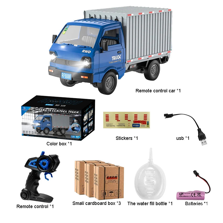 1:16 KF21 Scale RC Cars Cargo Truck &ndash; Spray Lights Drift Function KF21-Blue-1