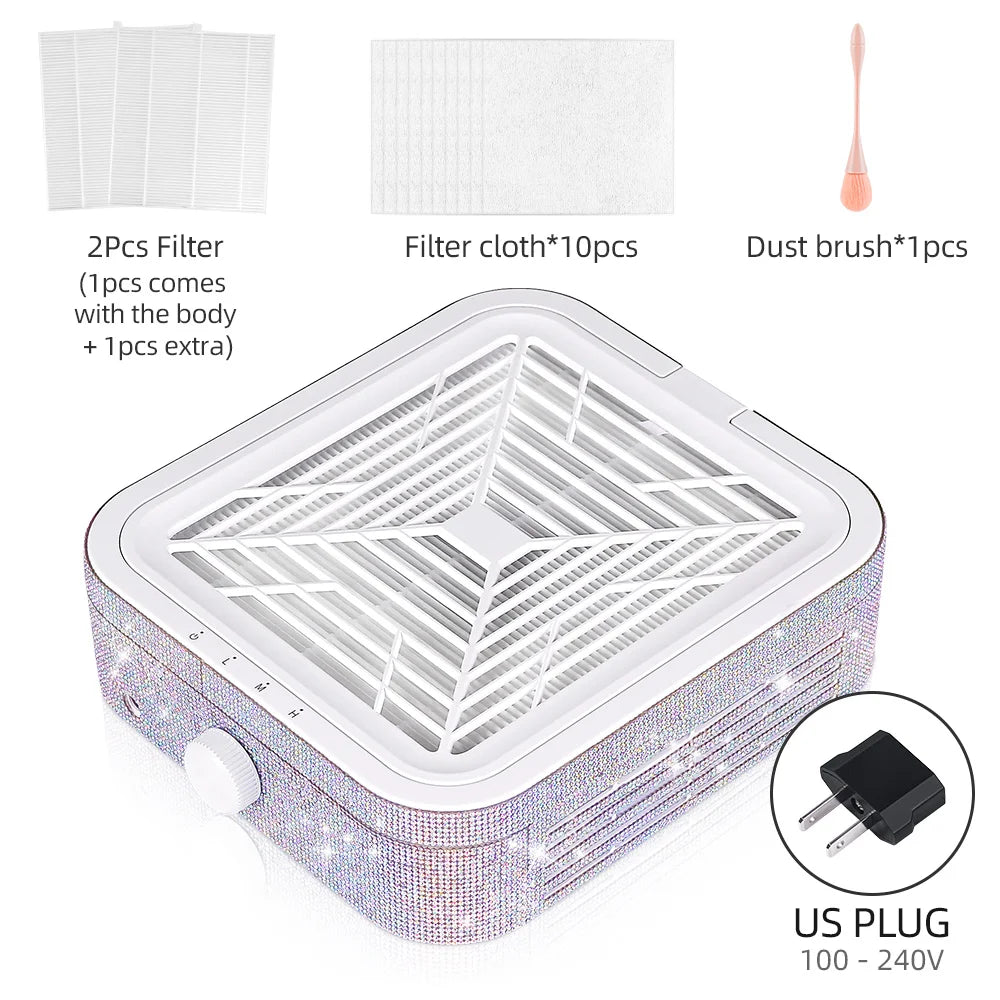 Diamond Nail Dust Collector &ndash; Powerful Brushless Suction System US PLUG (100-110V)