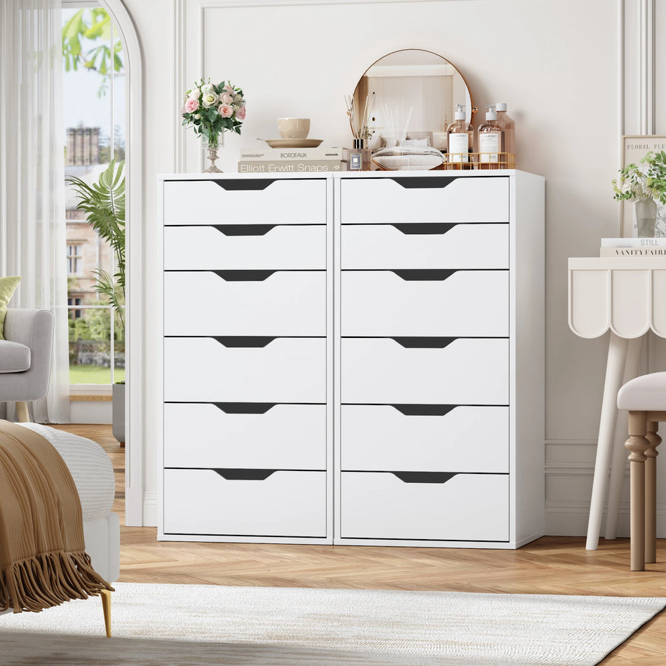 White Tall Chest Of Drawers 6 Drawer Dresser For Bedroom