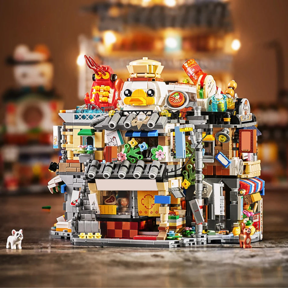 City Mini Street View Gourmet Snack Bar Building Blocks Toy